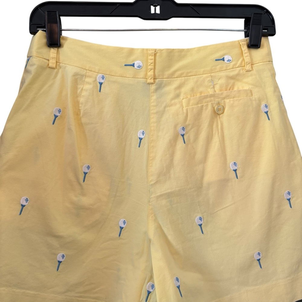 Vintage 90s’s Lilly Pulitzer Golf Tee Embroidered Yellow Shorts, Sz 4 - Picture 4 of 11